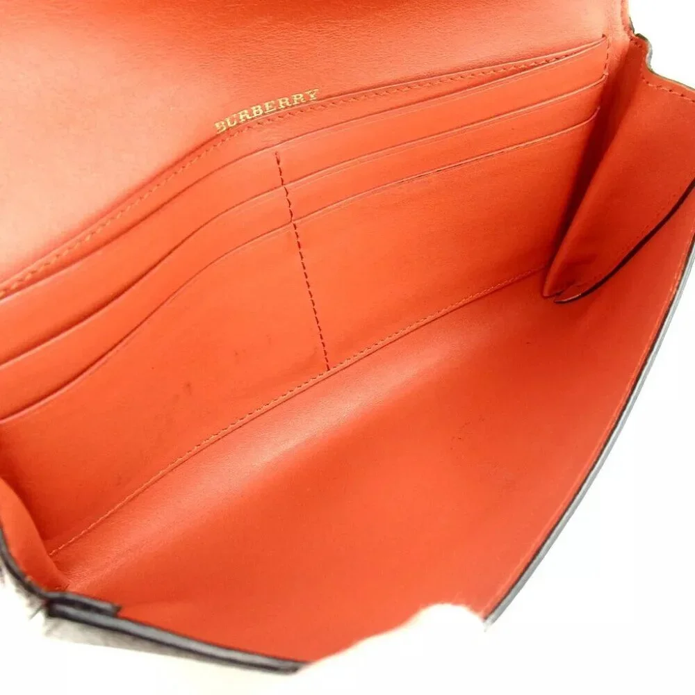Authentic BURBERRY flap purse leather [Used] - Picture 9 of 12